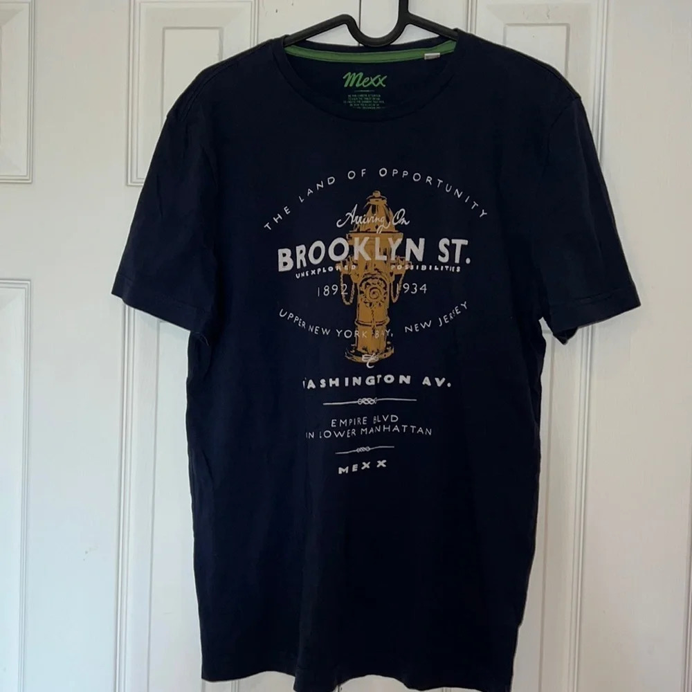 Mexx Navy vintage style cotton unisex  short sleeve T-shirt Sz S